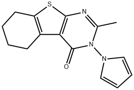 2-methyl-3-(1H-pyrrol-1-yl)-5,6,7,8-tetrahydro[1]benzothieno[2,3-d]pyrimidin-4(3H)-one Struktur