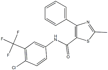 N-[4-chloro-3-(trifluoromethyl)phenyl]-2-methyl-4-phenyl-1,3-thiazole-5-carboxamide Struktur