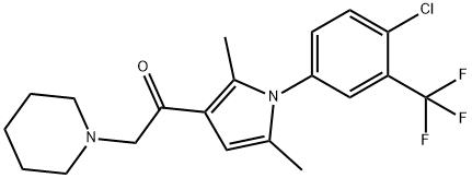 1-{1-[4-chloro-3-(trifluoromethyl)phenyl]-2,5-dimethyl-1H-pyrrol-3-yl}-2-(1-piperidinyl)ethanone Struktur