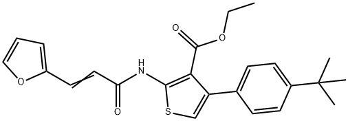 ethyl 4-(4-tert-butylphenyl)-2-{[3-(2-furyl)acryloyl]amino}-3-thiophenecarboxylate Struktur