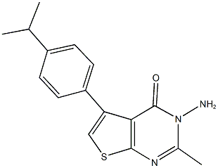 3-amino-5-(4-isopropylphenyl)-2-methylthieno[2,3-d]pyrimidin-4(3H)-one Struktur