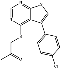 1-{[5-(4-chlorophenyl)thieno[2,3-d]pyrimidin-4-yl]sulfanyl}acetone Struktur