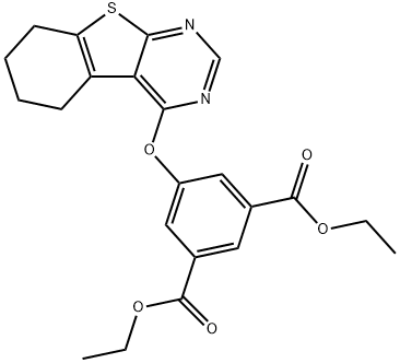 diethyl 5-(5,6,7,8-tetrahydro[1]benzothieno[2,3-d]pyrimidin-4-yloxy)isophthalate Struktur