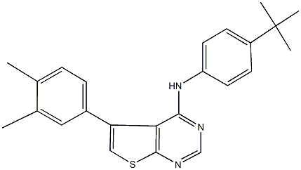 N-(4-tert-butylphenyl)-5-(3,4-dimethylphenyl)thieno[2,3-d]pyrimidin-4-amine Struktur