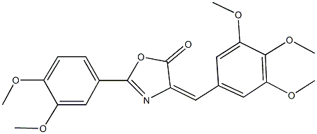 2-(3,4-dimethoxyphenyl)-4-(3,4,5-trimethoxybenzylidene)-1,3-oxazol-5(4H)-one Struktur