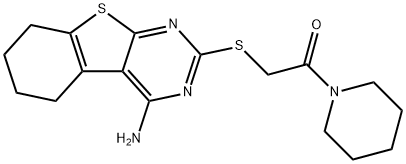 2-[(2-oxo-2-piperidin-1-ylethyl)sulfanyl]-5,6,7,8-tetrahydro[1]benzothieno[2,3-d]pyrimidin-4-amine Struktur