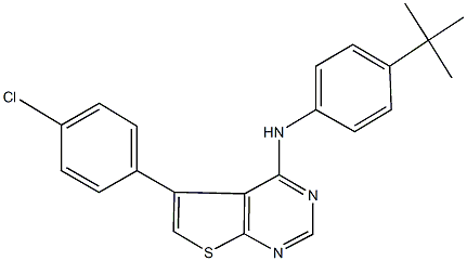 N-(4-tert-butylphenyl)-5-(4-chlorophenyl)thieno[2,3-d]pyrimidin-4-amine Struktur