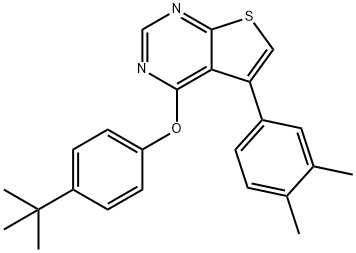 4-(4-tert-butylphenoxy)-5-(3,4-dimethylphenyl)thieno[2,3-d]pyrimidine Struktur