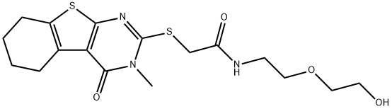 N-[2-(2-hydroxyethoxy)ethyl]-2-[(3-methyl-4-oxo-3,4,5,6,7,8-hexahydro[1]benzothieno[2,3-d]pyrimidin-2-yl)sulfanyl]acetamide Struktur