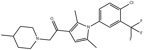 1-{1-[4-chloro-3-(trifluoromethyl)phenyl]-2,5-dimethyl-1H-pyrrol-3-yl}-2-(4-methyl-1-piperidinyl)ethanone Struktur