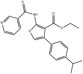 ethyl 4-(4-isopropylphenyl)-2-[(pyridin-3-ylcarbonyl)amino]thiophene-3-carboxylate Struktur