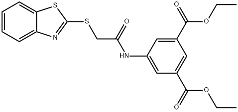 diethyl 5-{[(1,3-benzothiazol-2-ylsulfanyl)acetyl]amino}isophthalate Struktur