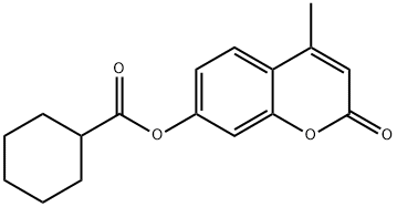 4-methyl-2-oxo-2H-chromen-7-yl cyclohexanecarboxylate Struktur