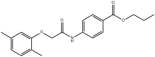 propyl 4-{[(2,5-dimethylphenoxy)acetyl]amino}benzoate Struktur