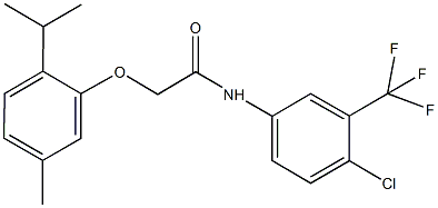 N-[4-chloro-3-(trifluoromethyl)phenyl]-2-(2-isopropyl-5-methylphenoxy)acetamide Struktur