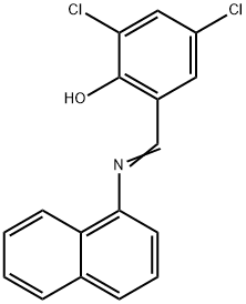 2,4-dichloro-6-[(1-naphthylimino)methyl]phenol Struktur