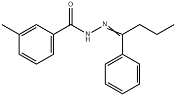 3-methyl-N'-(1-phenylbutylidene)benzohydrazide Struktur