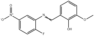 2-[({2-fluoro-5-nitrophenyl}imino)methyl]-6-methoxyphenol Struktur