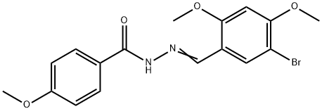 N'-(5-bromo-2,4-dimethoxybenzylidene)-4-methoxybenzohydrazide Struktur