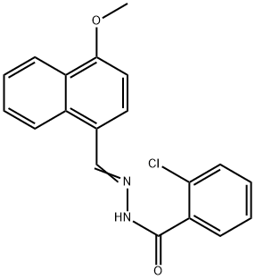 2-chloro-N'-[(4-methoxy-1-naphthyl)methylene]benzohydrazide Struktur