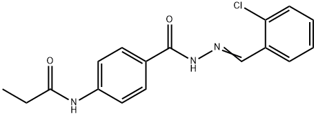 N-(4-{[2-(2-chlorobenzylidene)hydrazino]carbonyl}phenyl)propanamide Struktur