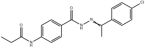 N-[4-({2-[1-(4-chlorophenyl)ethylidene]hydrazino}carbonyl)phenyl]propanamide Struktur