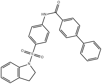 N-[4-(2,3-dihydro-1H-indol-1-ylsulfonyl)phenyl][1,1'-biphenyl]-4-carboxamide Struktur