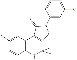 2-(3-chlorophenyl)-4,4,8-trimethyl-4,5-dihydroisothiazolo[5,4-c]quinoline-1(2H)-thione Struktur