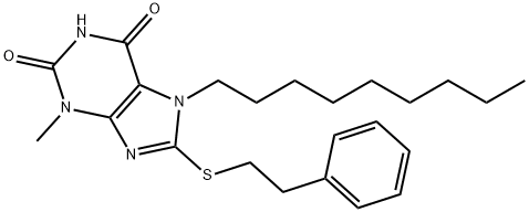 3-methyl-7-nonyl-8-[(2-phenylethyl)sulfanyl]-3,7-dihydro-1H-purine-2,6-dione Struktur