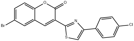 6-bromo-3-[4-(4-chlorophenyl)-1,3-thiazol-2-yl]-2H-chromen-2-one Struktur