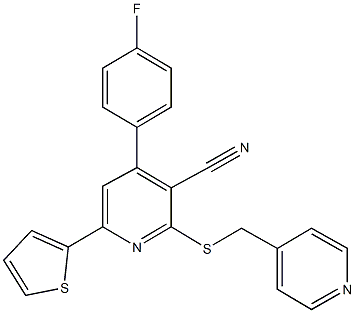 4-(4-fluorophenyl)-2-[(4-pyridinylmethyl)sulfanyl]-6-(2-thienyl)nicotinonitrile Struktur