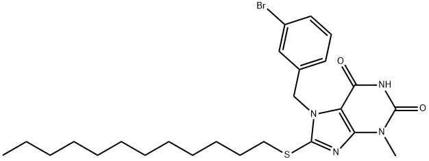 7-(3-bromobenzyl)-8-(dodecylsulfanyl)-3-methyl-3,7-dihydro-1H-purine-2,6-dione Struktur