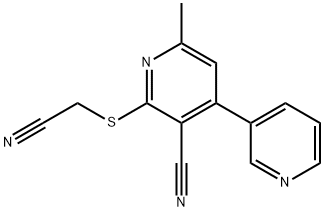 2-[(cyanomethyl)sulfanyl]-3-cyano-6-methyl-3',4-bipyridine Struktur