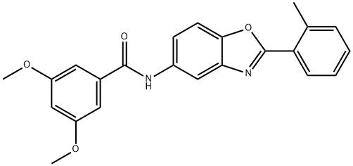 3,5-dimethoxy-N-[2-(2-methylphenyl)-1,3-benzoxazol-5-yl]benzamide Struktur