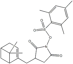 3-[(6,6-dimethylbicyclo[3.1.1]hept-2-en-2-yl)methyl]-1-[(mesitylsulfonyl)oxy]-2,5-pyrrolidinedione Struktur