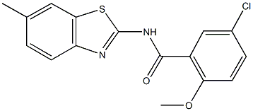 5-chloro-2-methoxy-N-(6-methyl-1,3-benzothiazol-2-yl)benzamide Struktur