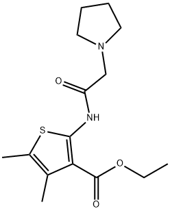 ethyl 4,5-dimethyl-2-[(1-pyrrolidinylacetyl)amino]-3-thiophenecarboxylate Struktur