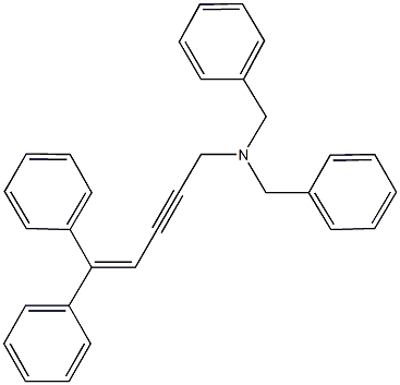 N,N-dibenzyl-N-(5,5-diphenyl-4-penten-2-ynyl)amine Struktur