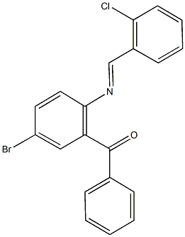 {5-bromo-2-[(2-chlorobenzylidene)amino]phenyl}(phenyl)methanone Struktur