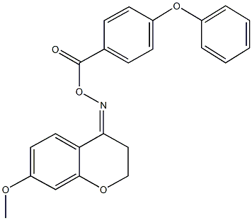 7-methoxy-2,3-dihydro-4H-chromen-4-one O-(4-phenoxybenzoyl)oxime Struktur