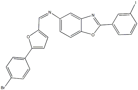 N-{[5-(4-bromophenyl)-2-furyl]methylene}-N-[2-(3-iodophenyl)-1,3-benzoxazol-5-yl]amine Struktur