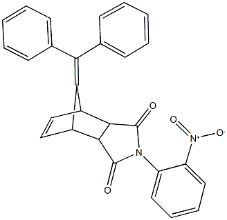 10-(diphenylmethylene)-4-{2-nitrophenyl}-4-azatricyclo[5.2.1.0~2,6~]dec-8-ene-3,5-dione Struktur