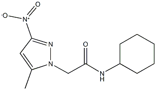 N-cyclohexyl-2-{3-nitro-5-methyl-1H-pyrazol-1-yl}acetamide Struktur