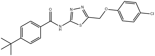 4-tert-butyl-N-{5-[(4-chlorophenoxy)methyl]-1,3,4-thiadiazol-2-yl}benzamide Struktur