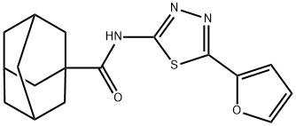 N-[5-(2-furyl)-1,3,4-thiadiazol-2-yl]-1-adamantanecarboxamide Struktur