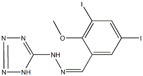 3,5-diiodo-2-methoxybenzaldehyde 1H-tetraazol-5-ylhydrazone Struktur