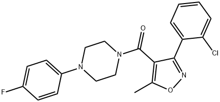 1-{[3-(2-chlorophenyl)-5-methyl-4-isoxazolyl]carbonyl}-4-(4-fluorophenyl)piperazine Struktur