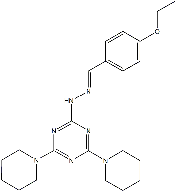 4-ethoxybenzaldehyde [4,6-di(1-piperidinyl)-1,3,5-triazin-2-yl]hydrazone Struktur