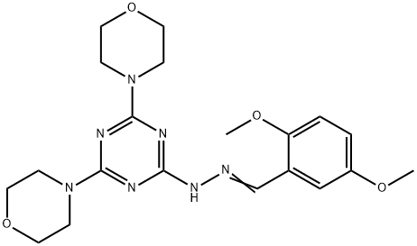 2,5-dimethoxybenzaldehyde [4,6-di(4-morpholinyl)-1,3,5-triazin-2-yl]hydrazone Struktur