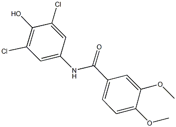 N-(3,5-dichloro-4-hydroxyphenyl)-3,4-dimethoxybenzamide Struktur